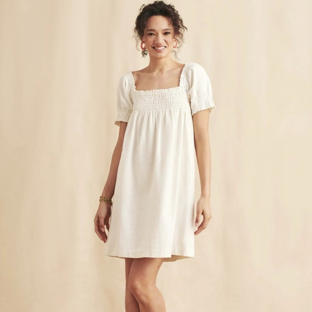 Faherty Cream Mini Dress